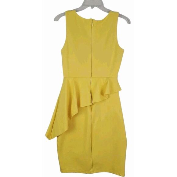 Lulu’s ~Woman Size S~ Yellow Pencil Stretch Sleeveless Dress w/Peplum. - Picture 7 of 13